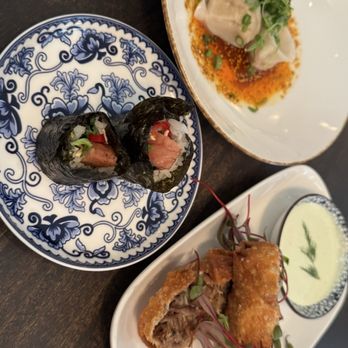 Tokyo Cowboy - Spam musubi, brisket egg roll and dumplings - Asian Fusion Near Me - San Antonio, Texas Tokyo Cowboy - Spam musubi, brisket egg roll and dumplings - Asian Fusion Near Me - San Antonio, Texas