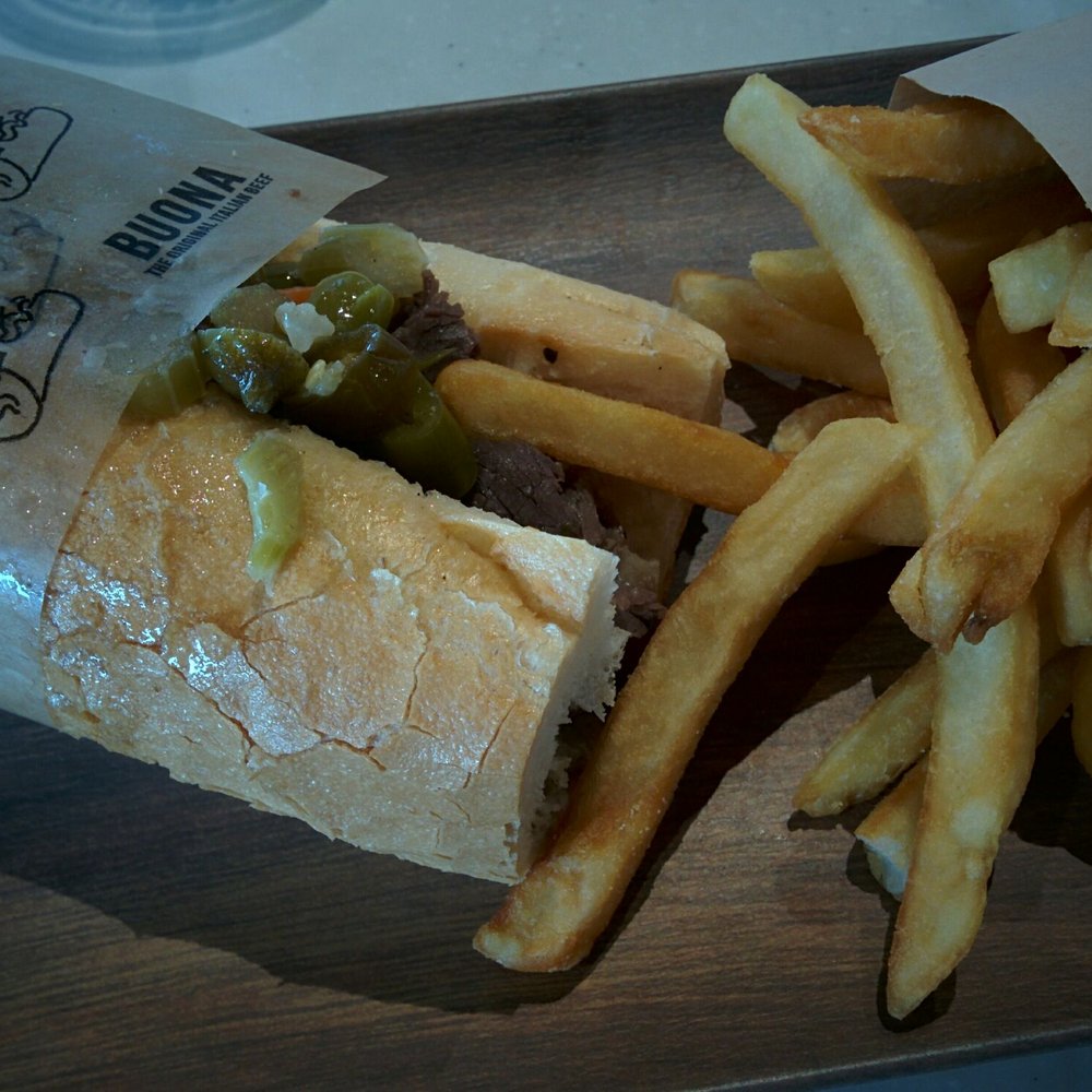 Buona - Regular Beef with hot peppers. Fries! - Sandwiches Near Me - Glen Ellyn, Illinois