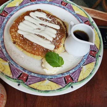Miss Shirley's Cafe, Inner Harbor - Side order of Cinnamon Cream Cheese Pancakes - Breakfast & Brunch Near Me - Baltimore, Maryland
