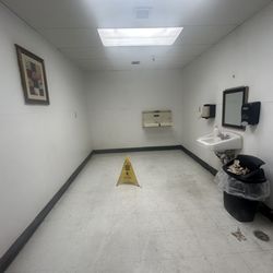 Big Lots - The entire bathroom zoomed out. You can see all the trash.