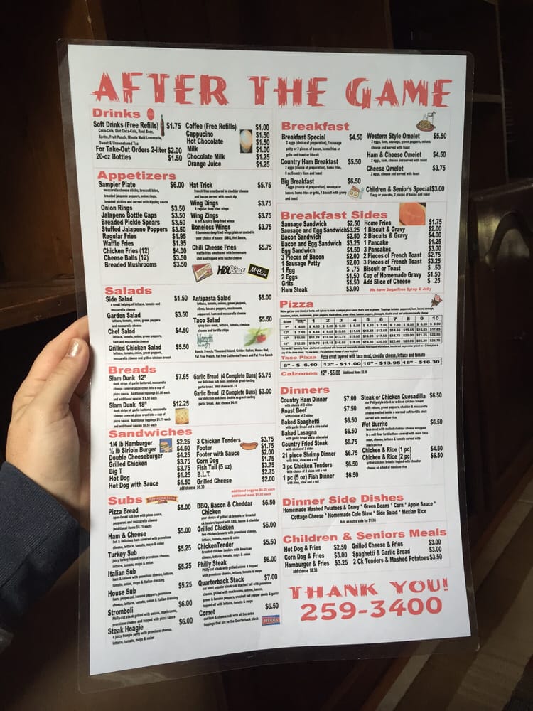 AFTER THE GAME Updated October 2024 11274 State Route 104