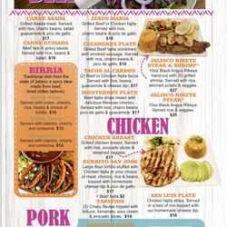 Casa Jalisco Mexican Grill and Cantina - Menú