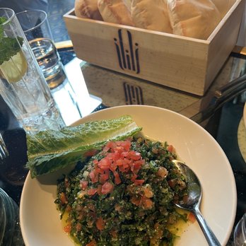 ilili DC - Bread and tabouleh - Lebanese Near Me - Washington, DC, District of Columbia