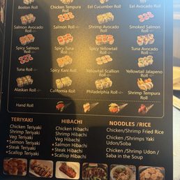 Note that half the teriyaki and hibachi offerings are not offered during lunch Note that half the teriyaki and hibachi offerings are not offered during lunch