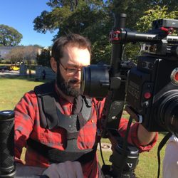7 House - Behind the scenes at a 7 House commercial shoot--using a RED digital cinema camera and Steadicam rig for smooth, cinematic movement.