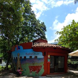 Where the food is prepared. The bar and restaurant are to the right.
