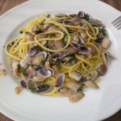 La Baia - The "special" pasta with telline (small clams) grown locally, rare to find, awesome to eat!