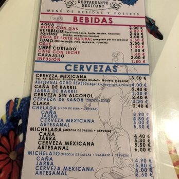 La Adelita - Drink menu - Mexican Near Me - Barcelona, B La Adelita - Drink menu - Mexican Near Me - Barcelona, B