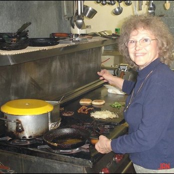 Bagdad Cafe - Friendly Andre is cooking at the range and griddle, in the kitchen of the Bagdad Cafe.  We were treated to a rare kitchen visit, and we got - Cafes Near Me - Newberry Springs, California