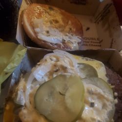 McDonald's - Supposed Double Quarter Deluxe missing lettuce, tomato and a chz slice
