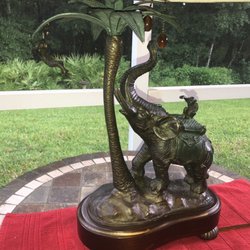 Southern California Jewelry & Loan - Fredrick Cooper Jungle Safari Lamp w/Elephant, Monkey, & Palm