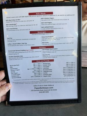 Menu photo 1 Papa's Bar-B-Que & Seafood Savannah, GA