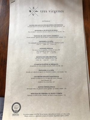 Menu photo 7 Las Tres Vírgenes La Paz, BCS Menu photo 7 Las Tres Vírgenes La Paz, BCS