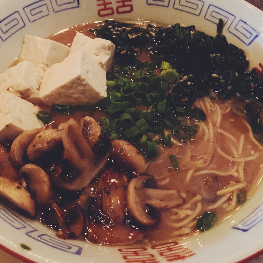 Moshi Ramen Bar - Vegan toasted scallion miso ramen - 6/10. Tasty but could be much better. - Ramen Near Me - Tacoma, Washington