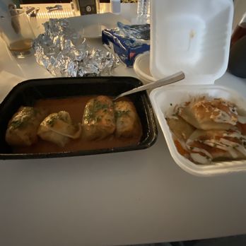 Wheelie Good Pierogi - Stuffed Cabbage and Hot Buffalo Chicken Pierogi Pardon the mess of my home, I didn't care to clean because I was hangry - Polish Near Me - Rahway, New Jersey