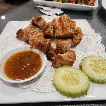 U-D thai restaurant - Moo Krob - Pork Belly  Notes: It might look dry from the outside but it's soft and juicy on the inside. - Thai Near Me - Fresno, California