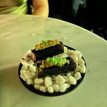 Sushi by Scratch - Tuna handroll with ikura and scallions - Sushi Bars Near Me - Los Angeles, California Sushi by Scratch - Tuna handroll with ikura and scallions - Sushi Bars Near Me - Los Angeles, California