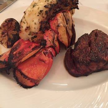 19 Steak and Seafood - Filet and Lobster Tail....the tail was 16oz and steak 9oz. Lots of food with a hefty price of $90, does not include salad of and sides. - Seafood Near Me - Florence, Indiana