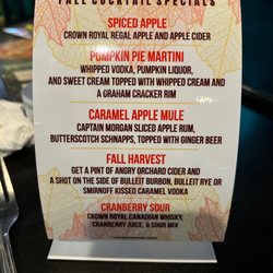 Paddy Jack's - Going to try pumpkin pie martini!