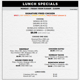 lunch menu