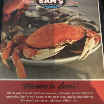 Sam's Chowder House - menu - Seafood Near Me - Half Moon Bay, California Sam's Chowder House - menu - Seafood Near Me - Half Moon Bay, California