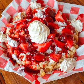 The Shack - The Strawberry Funnel Cake - Hot Dogs Near Me - San Antonio, Texas The Shack - The Strawberry Funnel Cake - Hot Dogs Near Me - San Antonio, Texas