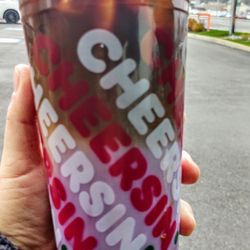Dunkin' - Medium iced sugarplum macchiato, skim milk