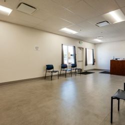 Valley Diagnostics - Check-in desk and a wide waiting area.