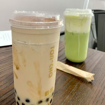Tan-Cha - Oolong milk tea with tiramisu foam; matcha milk tea with cheese foam - Bubble Tea Near Me - Orlando, Florida Tan-Cha - Oolong milk tea with tiramisu foam; matcha milk tea with cheese foam - Bubble Tea Near Me - Orlando, Florida