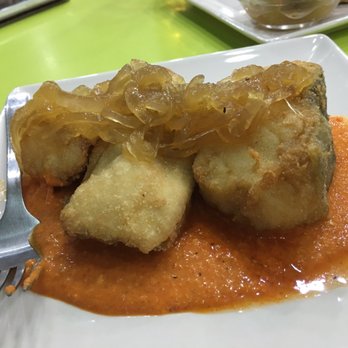 Café Do Brasil - Bacalao con pimiento del piquillo y cebolla caramelizada - Tapas Bars Near Me - El Ejido, Alabama Café Do Brasil - Bacalao con pimiento del piquillo y cebolla caramelizada - Tapas Bars Near Me - El Ejido, Alabama