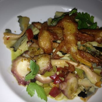 Rioja - Octopus & piquillo pepper farfalle - New American Near Me - Denver, Colorado Rioja - Octopus & piquillo pepper farfalle - New American Near Me - Denver, Colorado