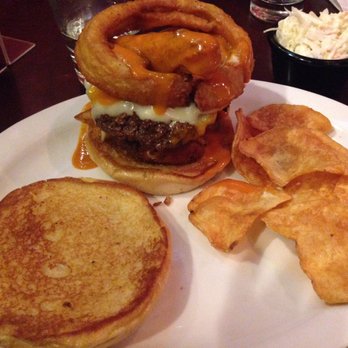 Boston Burger - Somerville - The 420 burger at it's best. Onion Rings, mac&cheese ball, barbecue sauce, and of course the burger itself! - Burgers Near Me - Somerville, Massachusetts