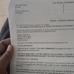 L & B Real Estate - Eviction  notice  with someone else  name on it