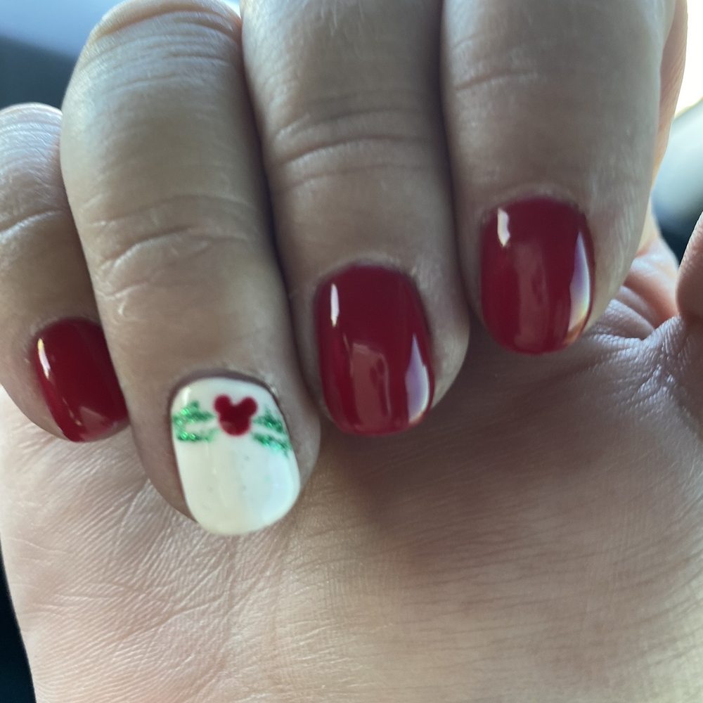 Blooming Nails and Spa - What I got, a thick white nail and just one design because they couldn't get the wreathe right. - Waxing Near Me - Glendale, Arizona Blooming Nails and Spa - What I got, a thick white nail and just one design because they couldn't get the wreathe right. - Waxing Near Me - Glendale, Arizona