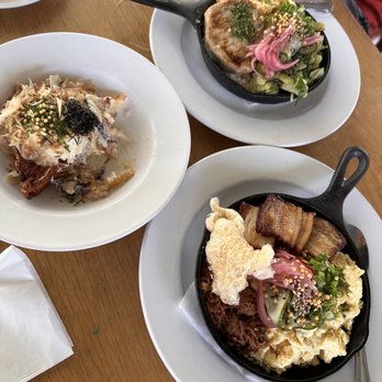 Koko Head Cafe - Don Buri Chen loaded hash brown Fish and Eggs - Breakfast & Brunch Near Me - Honolulu, Hawaii