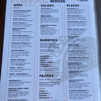 Nopal - Menu - Mexican Near Me - Gainesville, Florida