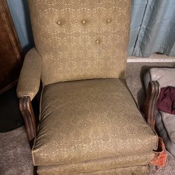 Central Valley Upholstery - Before: fabric and missing arm