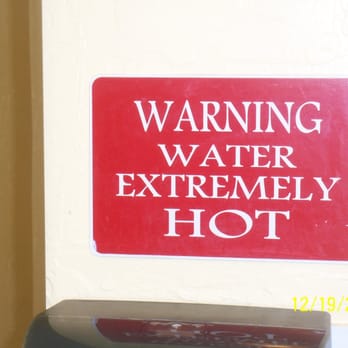 Potato Shack Cafe - Actual sign in the rest room (but the water was just regular hot) - American Near Me - Encinitas, California Potato Shack Cafe - Actual sign in the rest room (but the water was just regular hot) - American Near Me - Encinitas, California