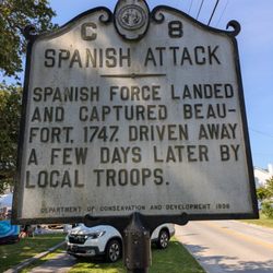 Spanish Attack - Spanish Attack Historical Marker, Beaufort