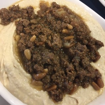 Daddy's Place - Daddy's Hummus with beef, onions, and pine nuts. - Mediterranean Near Me - Easton, Pennsylvania