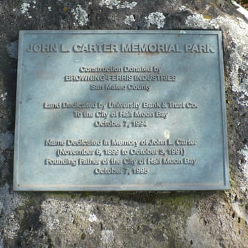 John L Carter Memorial Park - Plaque of dedication - Dog Parks Near Me - Half Moon Bay, California John L Carter Memorial Park - Plaque of dedication - Dog Parks Near Me - Half Moon Bay, California