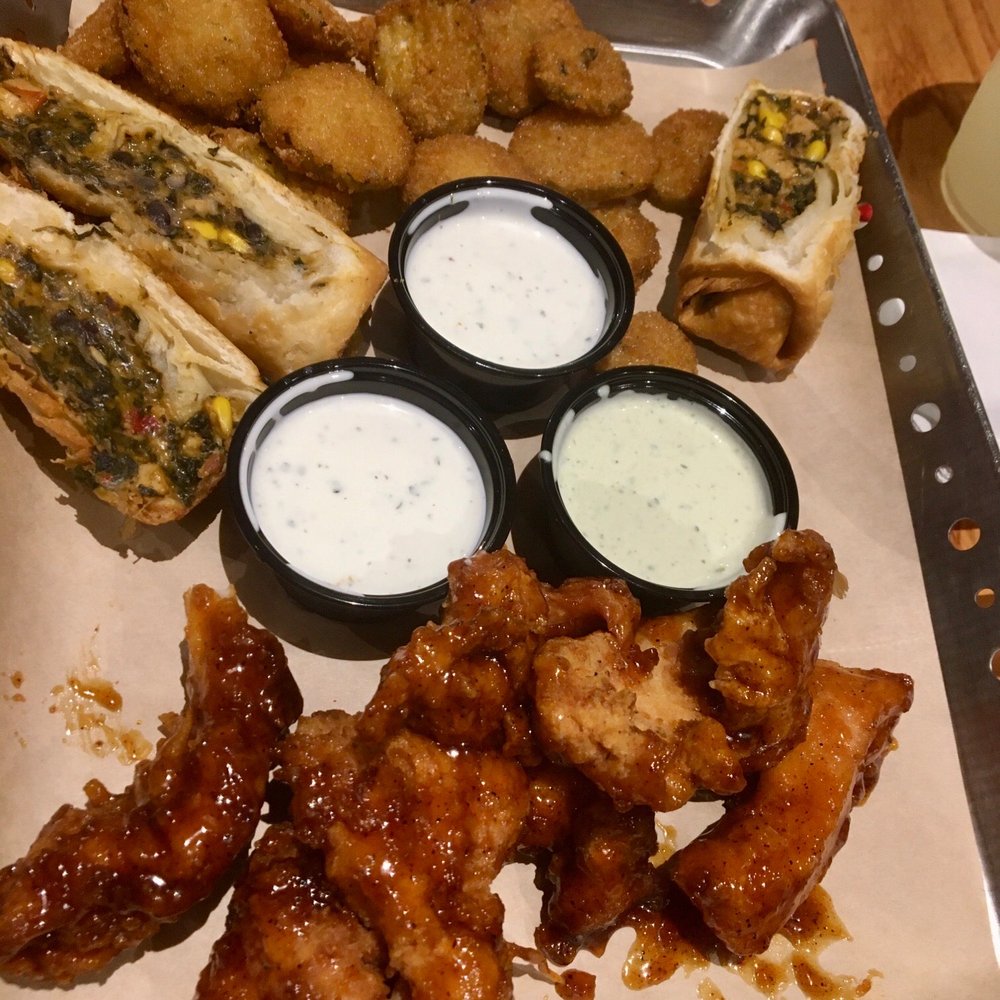 Chili's - Triple Dipper Appetizer; Fried Pickles, Southwestern Eggrolls, Honey-Chipotle Chicken Crispers. - American Near Me - Midvale, Utah Chili's - Triple Dipper Appetizer; Fried Pickles, Southwestern Eggrolls, Honey-Chipotle Chicken Crispers. - American Near Me - Midvale, Utah