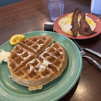Four Sisters Cafe - Waffle, fried eggs and bacon. - Breakfast & Brunch Near Me - Roseville, California Four Sisters Cafe - Waffle, fried eggs and bacon. - Breakfast & Brunch Near Me - Roseville, California