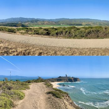 Pillar Point Bluff - Top: Half Moon Bay Airport AKA Eddie Andreini Sr. Airfield - Bottom: Ross Cove and Pillar Point Airforce Station - Beaches Near Me - Moss Beach, California
