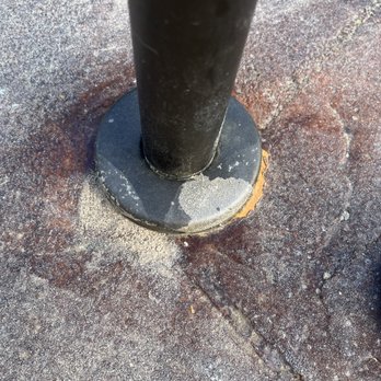 AquaPools of Houston - Where it is peeling and they there and sealed sand on the safety bar-can't get it off - Hot Tub & Pool Near Me - Spring, Texas