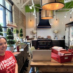 Front Porch Pantry - Inside Front Porch business in North Dallas. One of two friendly, courteous, and helpful cashiers.