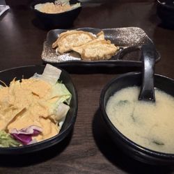 Osaki Steak & Sushi House - Salad with Ginger dressing & miso soup included with my order