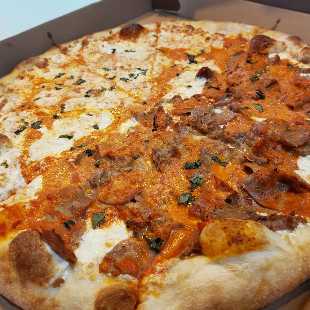 Brothers Pizzeria - Vodka sauce pizza with half sausage. Very good, very filling. - Pizza Near Me - East Brunswick, New Jersey Brothers Pizzeria - Vodka sauce pizza with half sausage. Very good, very filling. - Pizza Near Me - East Brunswick, New Jersey