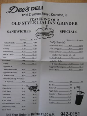 Menu photo 4 Dee's Deli Cranston, RI