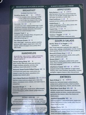 Menu photo 3 Inheritance Juicery Tulsa, OK